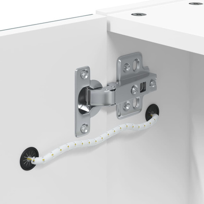 Szafka łazienkowa z lustrem i LED, biała, 45x13x52 cm