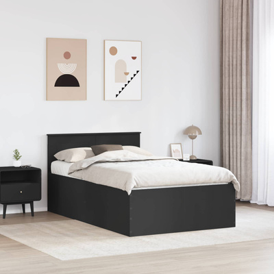 Ramka łóżka Czarny 120 x 200 cm Drewno inżynieryjne