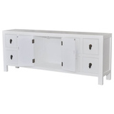 vidaXL Szafka pod TV, biała, 110x24x48 cm, materiał drewnopochodny