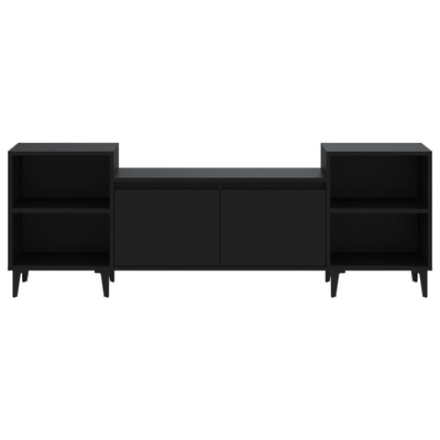 vidaXL Szafka pod TV, czarna, 160x35x55 cm, materiał drewnopochodny