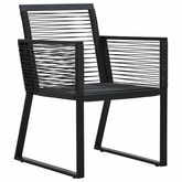 7-cz. zestaw mebli ogrodowych, rattan PVC, czarny