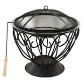 vidaXL Palenisko i grill 2-w-1, z pogrzebaczem, 59x59x60 cm, stal