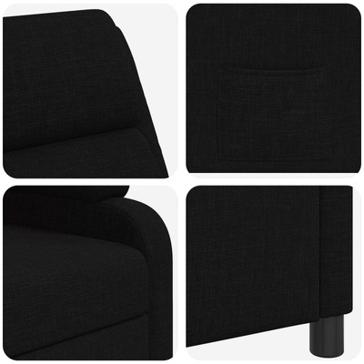 Fotel recliner Czarny tkanina