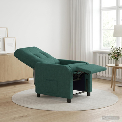 Fotel recliner Ciemnozielony tkanina