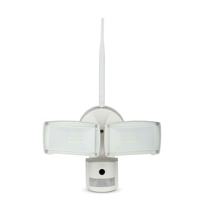 18W Naświetlacz LED SMD z czujnikiem ruchu i kamerą / Wifi / Barwa:6000K / Obudowa: Biała