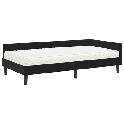 Rama Łóżka Narożnego z Materacem 2 szt. Czarny 90 x 200 cm