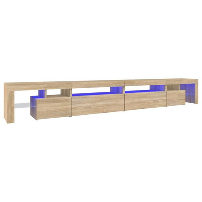 vidaXL Szafka pod TV z oświetleniem LED, dąb sonoma, 290x36,5x40 cm