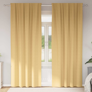 Firany blackout z kółkami 2 pcs Beżowy 245 x 140 cm Poliester