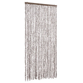 Zasłona przeciwko owadom, taupe i biel, 90x200 cm, szenil