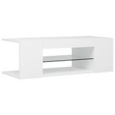 vidaXL Szafka pod TV z oświetleniem LED, biała, 90x39x30 cm