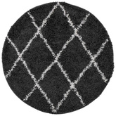 vidaXL Dywan z długim włosiem PAMPLONA, czarno-kremowy, Ø 200 cm