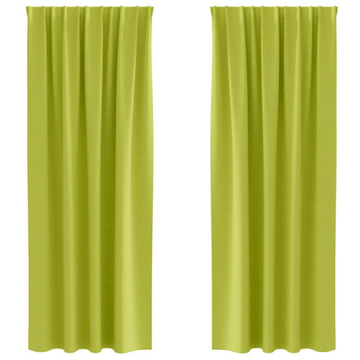 Firany blackout z kółkami 2 pcs Zielony 245 x 140 cm Poliester