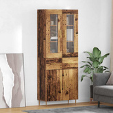 Highboard 2 szt. Stare drewno 69,5 x 34 x 180 cm