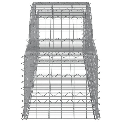 Kosze gabionowe, 8 szt, 300x50x40/60 cm, galwanizowane żelazo