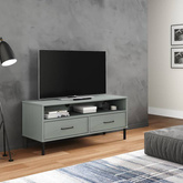 vidaXL Szafka pod TV OSLO, metalowe nóżki, szara, sosnowa model standard