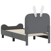 Stelaż łóżka dla malucha z oparciem jasnoszary 70 x 140 cm PU