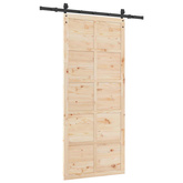 Drzwi przesuwne naturalny 80 x 208 cm Lite drewno sosnowe