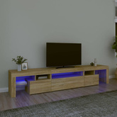 vidaXL Szafka pod TV z oświetleniem LED, dąb sonoma 215x36,5x40 cm