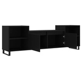 vidaXL Szafka pod TV, czarna, 160x35x55 cm, materiał drewnopochodny