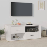 vidaXL Szafka pod TV, biała, 100x35x40 cm, materiał drewnopochodny wariant 4