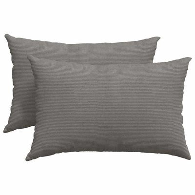 Poduszki na sofę 2 pcs Jasnoszary 60 x 40 cm Tkanina sztruksowa
