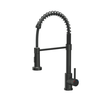 Bateria kuchenna SALMA – stalowa, pure carbon, obrotowa, ruchoma wylewka, z prysznicem, Quadron