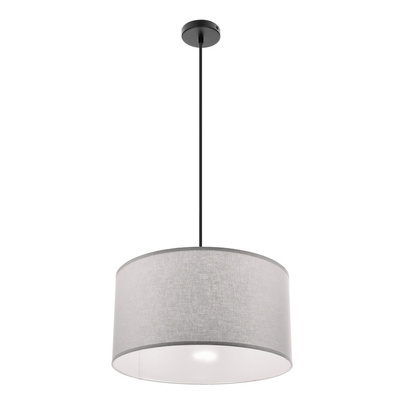 SHANTI lampa wisząca czarny 1x40W E27 abażur szary  31-38678