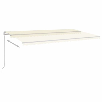 Ręcznie zwijana markiza z LED, 600 x 300 cm, kremowa