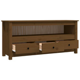 vidaXL Szafka pod TV, miodowy brąz, 114x35x52 cm, lite drewno sosnowe