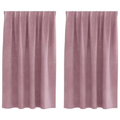 Zasłony zaciemniające 2 pcs Ciemny Róż 140 x 140 cm Aksamit