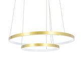Lampa wisząca LED 40W 50cm podwójny ring złota Lune 32-76281