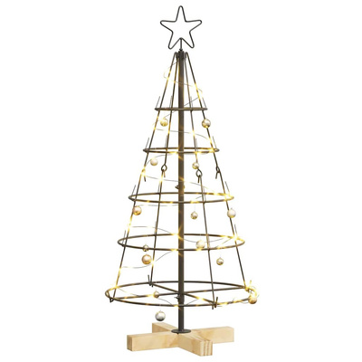 Choinka Stożkowa Świąteczna z podstawą Czarny 90 cm Stal