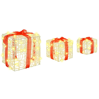 Pudełko Prezentowe 3 pcs Ciepła biel 20 x 20 x 20 cm Akryl