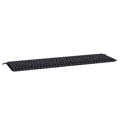 Poduszka na ławkę Materiał Oxford Czarna kratka 150 x 50 x 3 cm