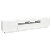vidaXL Szafka pod TV z oświetleniem LED, biała, 200x35x40 cm