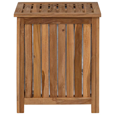 Kosz na pranie naturalny 50 x 35 x 60 cm Lite drewno teakowe