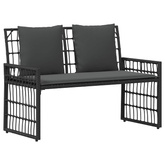 Ławka ogrodowa 2 -Seater 116 x 55 x 82 cm Stal i poli rattan
