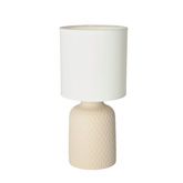 Lampka nocna Iner beżowa ceramiczna z abażurem