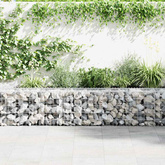 Murek gabionowy z pokrywami, stal galwanizowana, 900x30x50 cm 147816