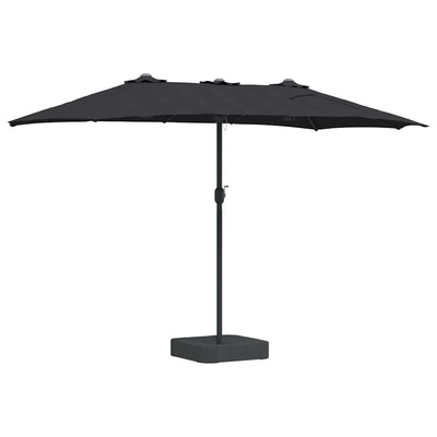 Parasolka ogrodowa Czarny 385 x 209 x 244 cm Poliester i Stal
