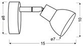Lampa kinkiet główka okrągła 1E z przegubem KD system 1X5W biały ROY 91-67524