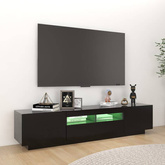Szafka pod TV z oświetleniem LED, czarna, 180x35x40 cm vidaXL