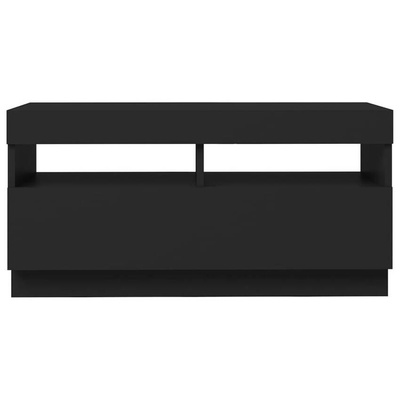 vidaXL Szafka pod TV z oświetleniem LED, czarna, 80x35x40 cm