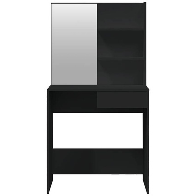 vidaXL Toaletka z lustrem, czarna, 74,5x40x141 cm