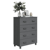 vidaXL Komoda HAMAR, ciemnoszara, 79x40x103,5 cm, lite drewno sosnowe