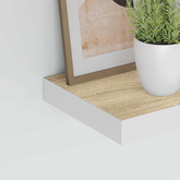 vidaXL Półki ścienne, 2 szt., dębowo-białe, 23 x 23,5 x 3,8 cm, MDF