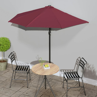 Półparasol balkonowy, aluminium, bordo, 270x144x222 cm