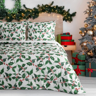 KOMPLET POŚCIELI ŚWIATECZNEJ TORI 220 X 200 CM BIAŁY