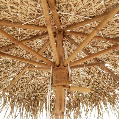 Parasol Tiki z baldachimem z liści bananowca, 240 cm, bambus
