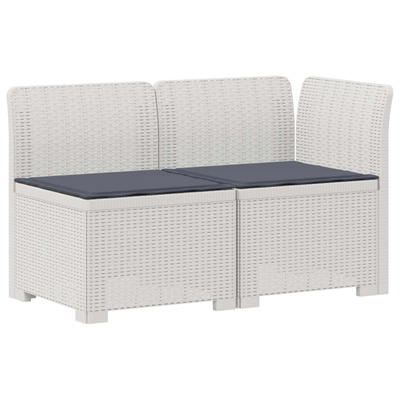 Sofa Ogrodowa 2-osobowa z Poduszkami w Wyglądzie Rattanowym